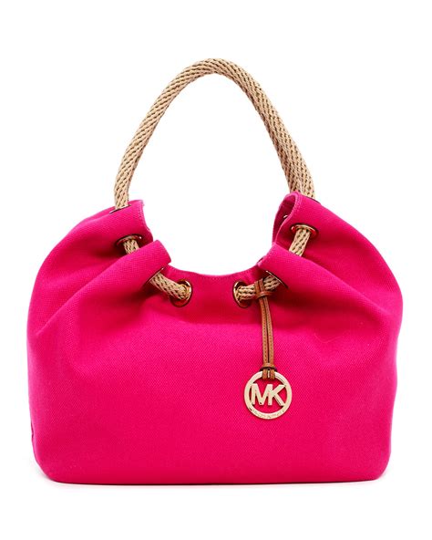 hot pink michael kors|michael kors pink canvas tote.